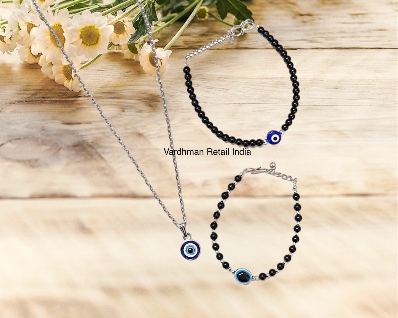 Divine Protection: Evil Eye Metal Bracelet and Pendant