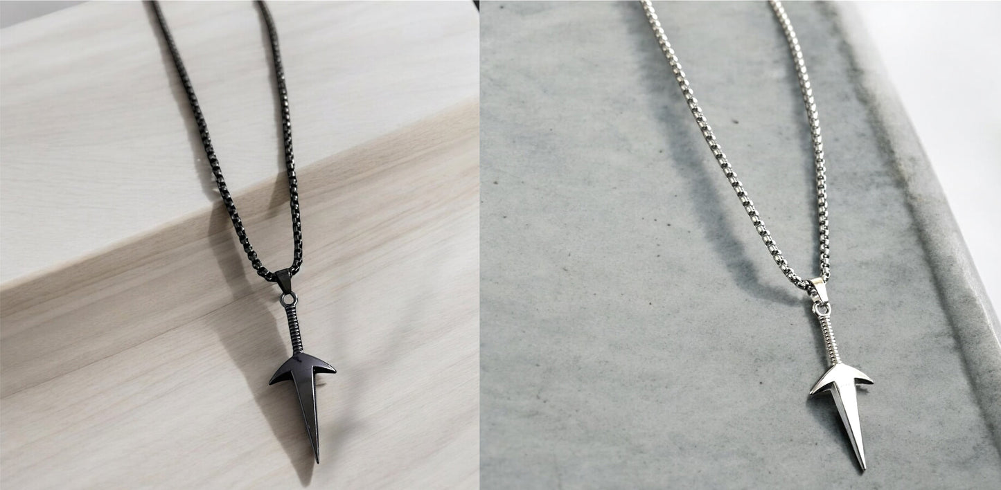 Minimal Sword Style Necklace Pendent Chain
