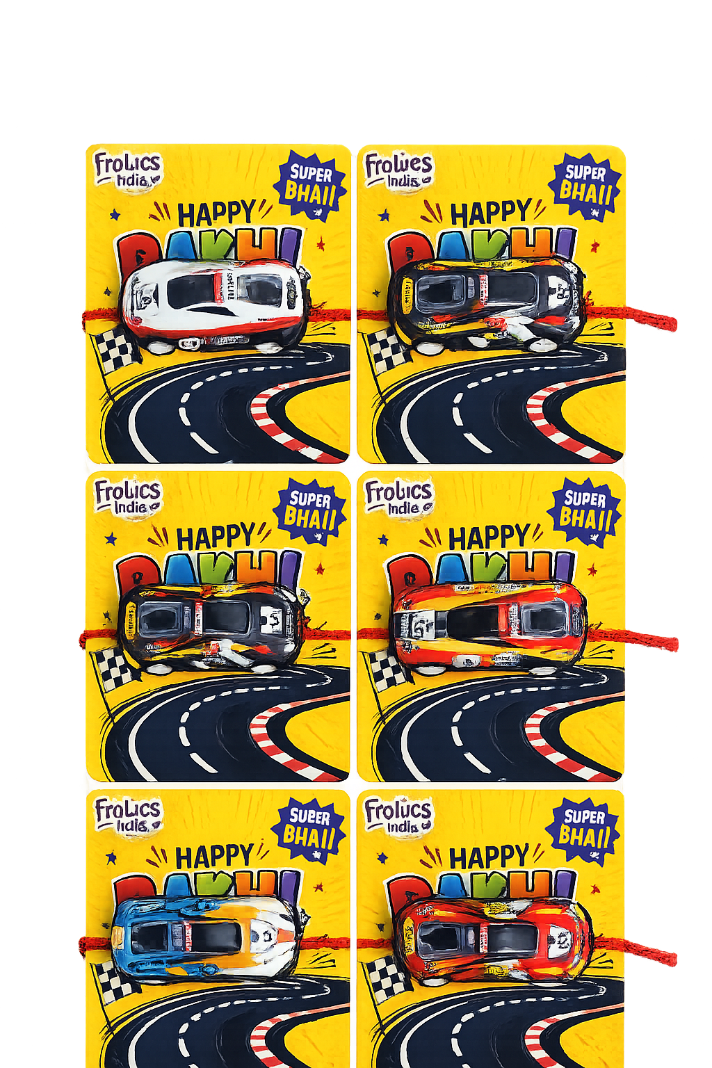 Push Back Toy Car Rakhi for Brother | Racing Car Rakhi with Premium Greeting Card | Reusable Rakhi Gift | Fun Raksha Bandhan Gift for Kids & Brothers