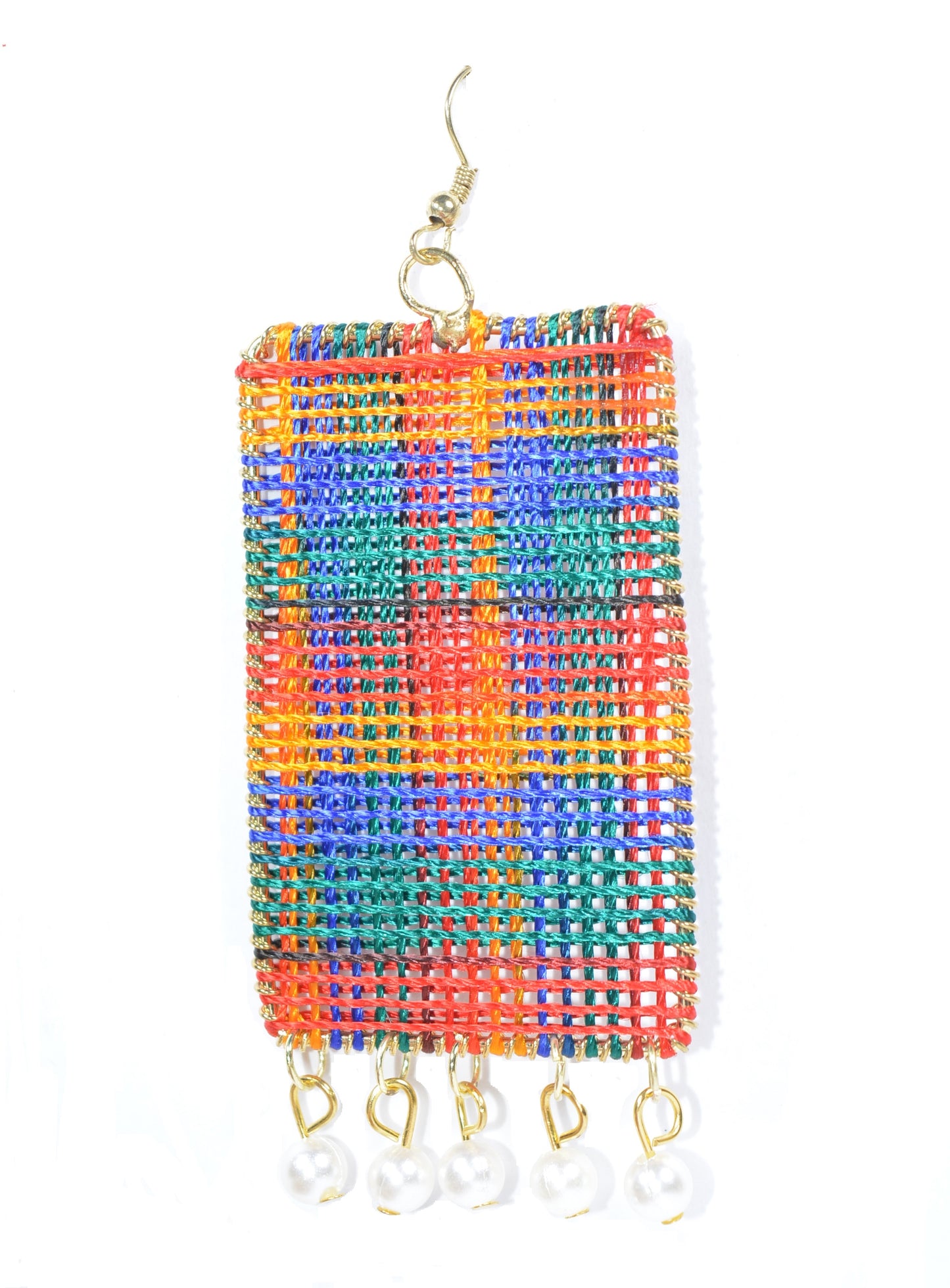 Rectangular Thread Style Fish Hook Earrings