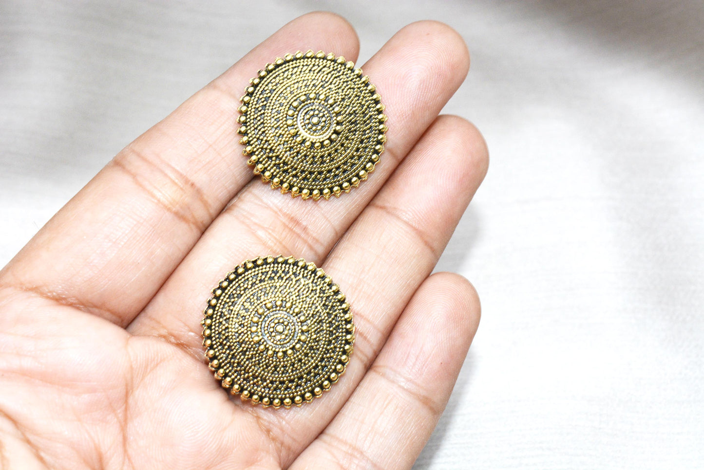 Minimal Style Golden Push Plugs Studs Earrings
