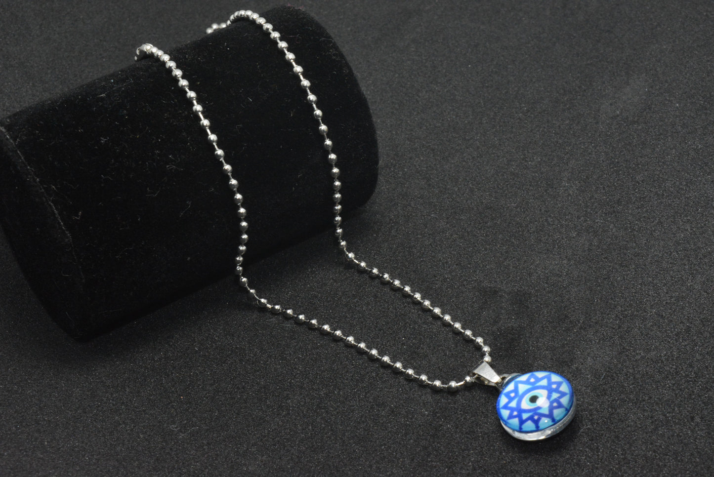 Blue Evil Eye Beads Style Chain Necklace Pendant