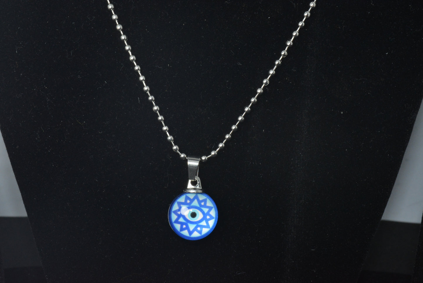 Blue Evil Eye Beads Style Chain Necklace Pendant