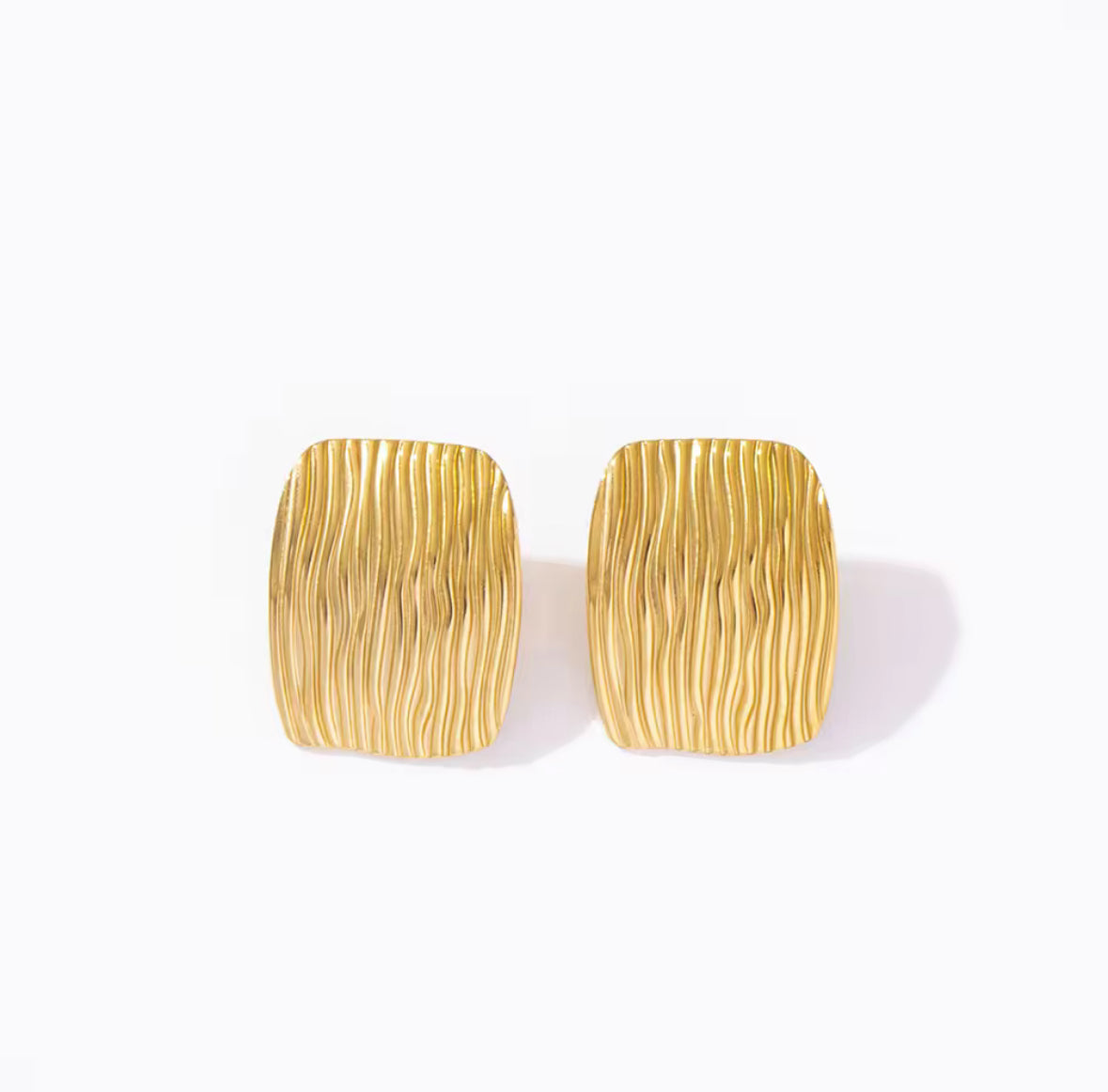 Stainless Steel Rectangle Golden Korean Imitation Earrings – Chic & Affordable Styles