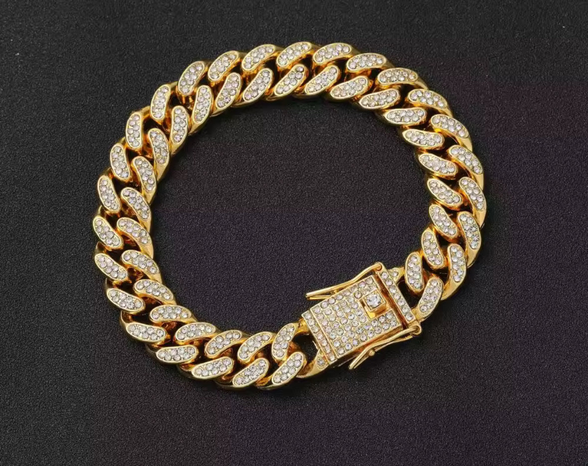 Premium AD Stones Studded Rapper Style Hand Bracelet