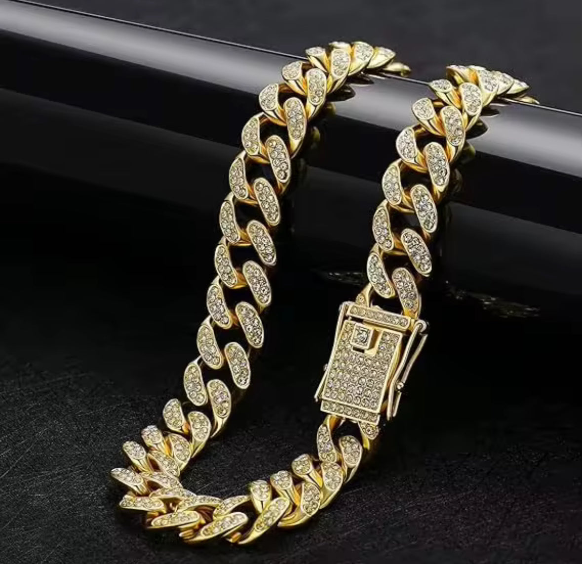 MC Stan Rapper Inspired AD Stones Studded Short Necklace Chain for Boys and Men