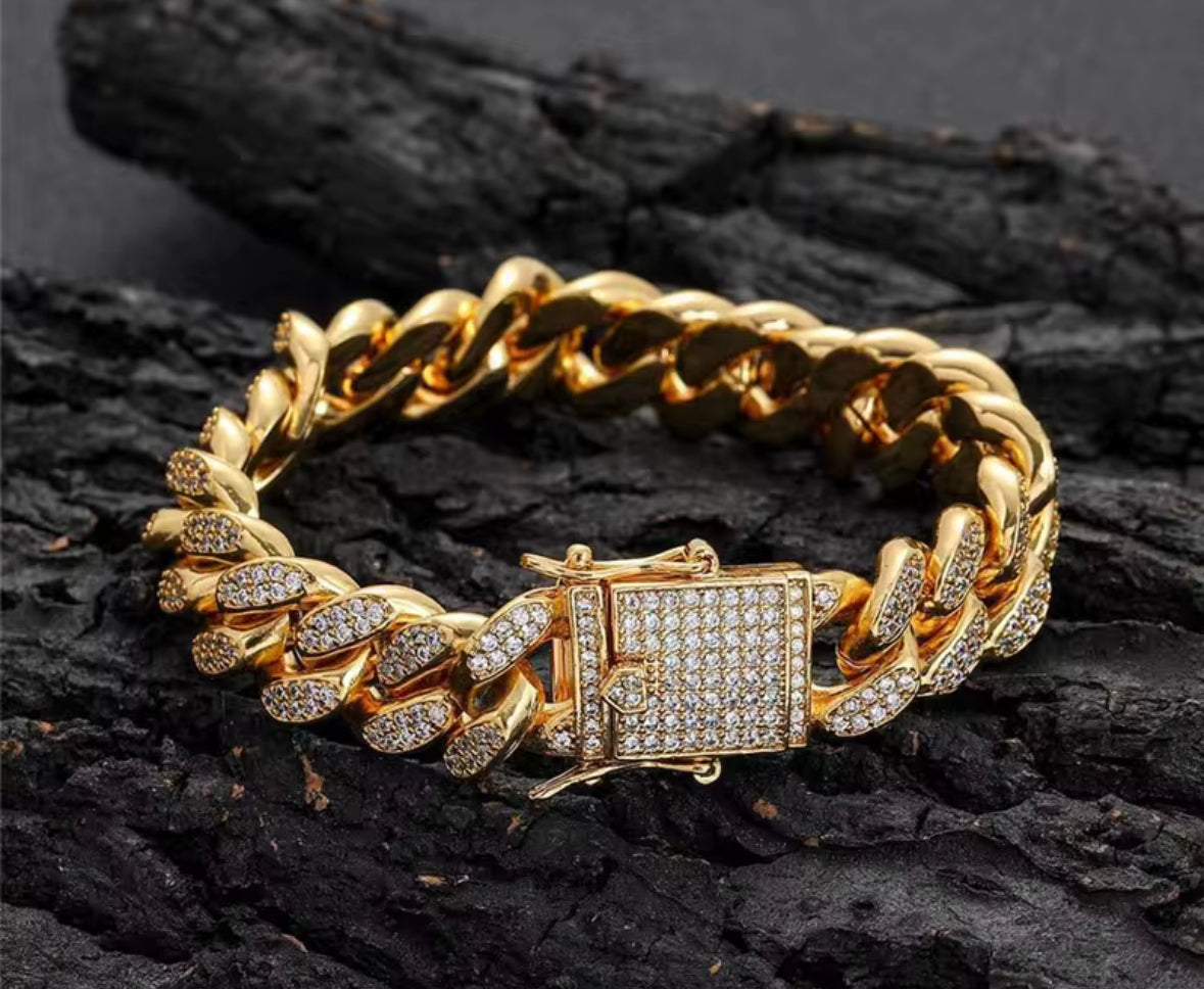 Premium AD Stones Studded Rapper Style Hand Bracelet