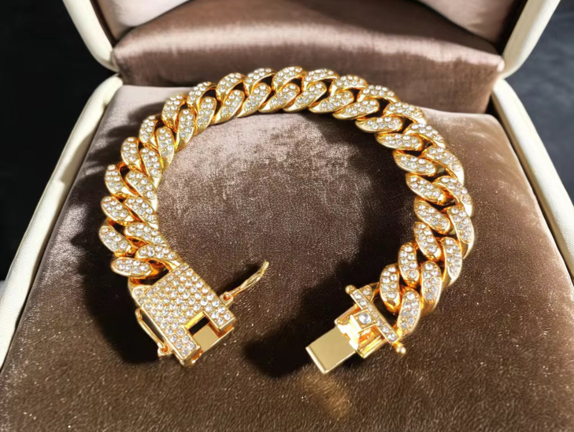 Premium AD Stones Studded Rapper Style Hand Bracelet