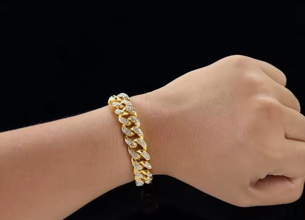Premium AD Stones Studded Rapper Style Hand Bracelet
