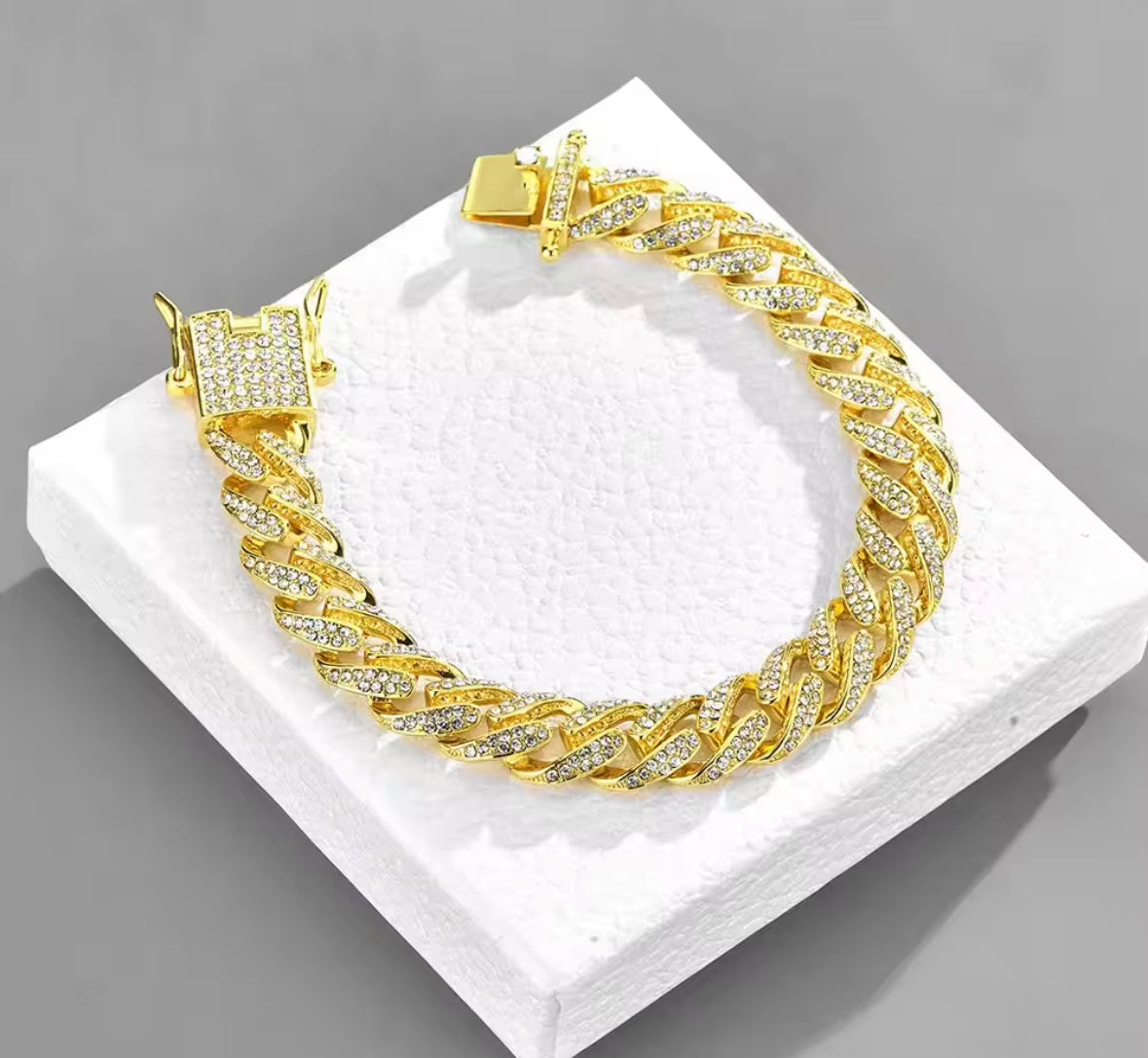 Premium AD Stones Studded Rapper Style Hand Bracelet