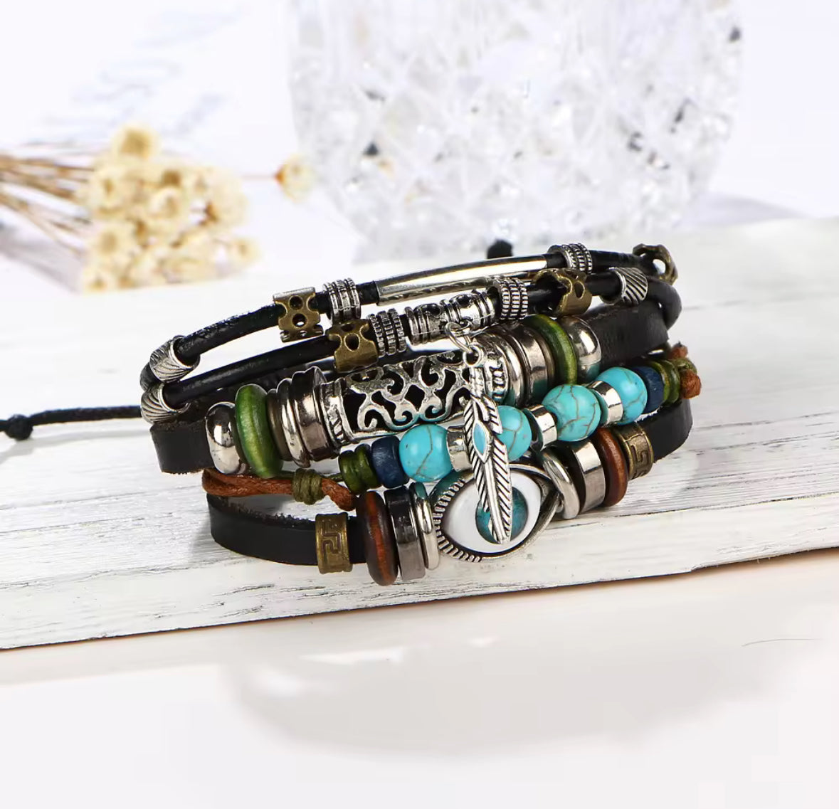 Boho Evil Eye Bracelet Set – Multilayer Beaded Charm Unisex Bracelets