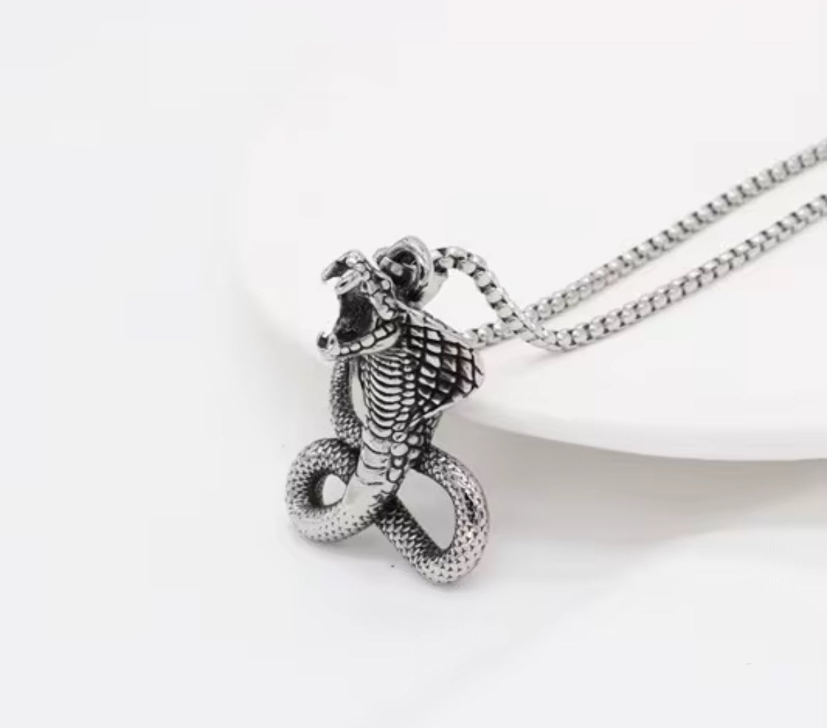 Men’s Cobra Snake Pendant Necklace – Stainless Steel Serpent Jewelry for Biker, Gothic & Street Style
