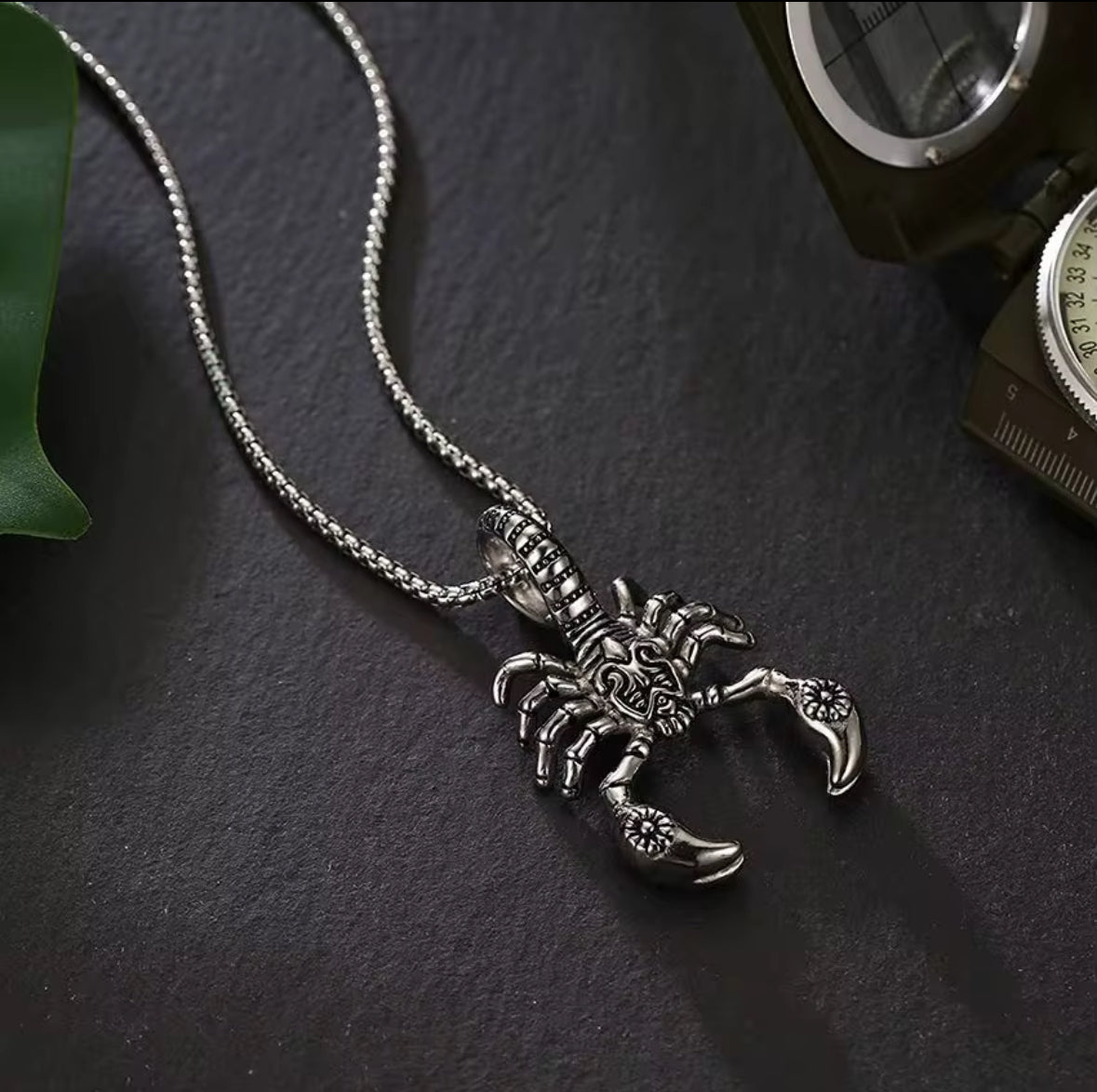Men’s Scorpion Pendant Necklace – Stainless Steel Scorpio Zodiac Chain for Biker & Gothic Style