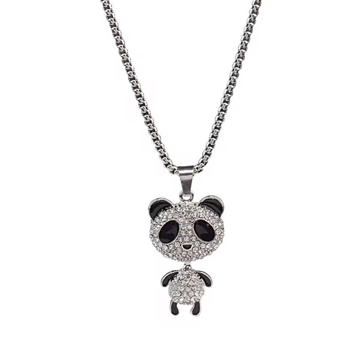 Cute Crystal Panda Pendant Necklace – Sparkly Animal Jewelry for Women & Girls