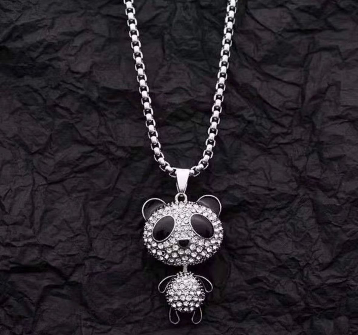 Cute Crystal Panda Pendant Necklace – Sparkly Animal Jewelry for Women & Girls