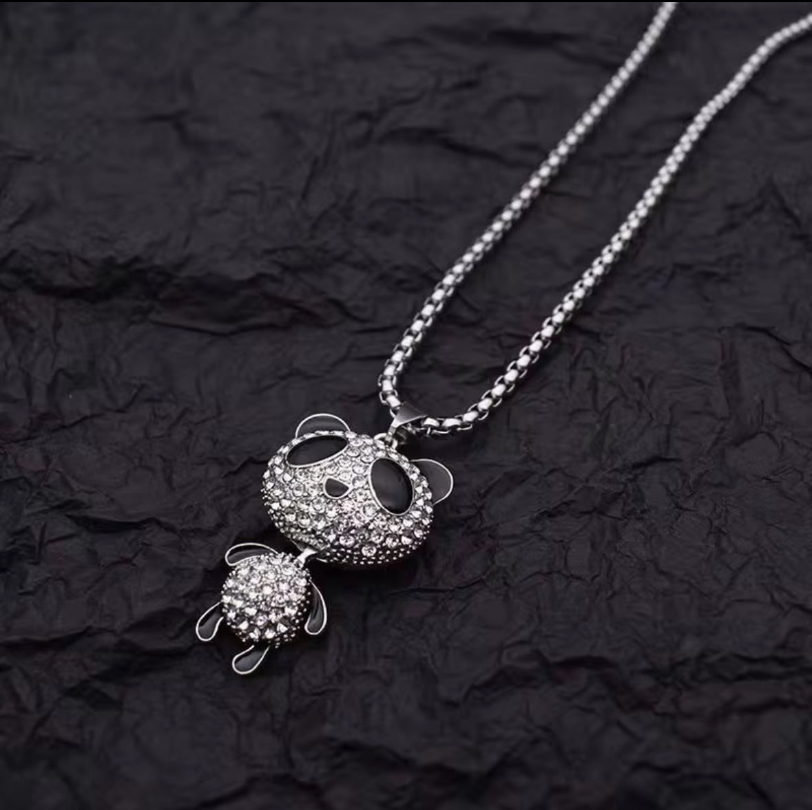 Cute Crystal Panda Pendant Necklace – Sparkly Animal Jewelry for Women & Girls