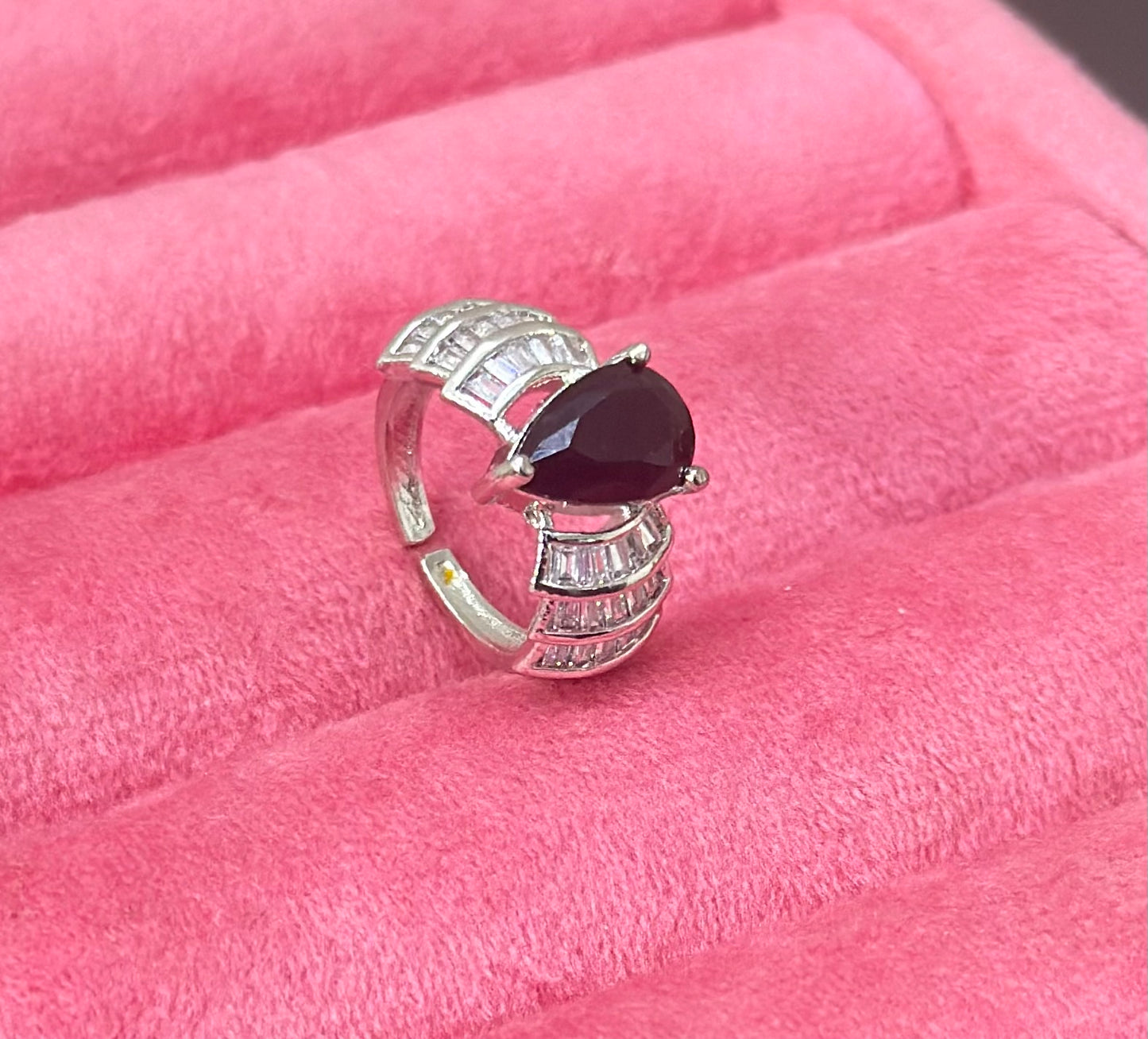 AD Stones Studded Adjustable Size Cocktail Ring
