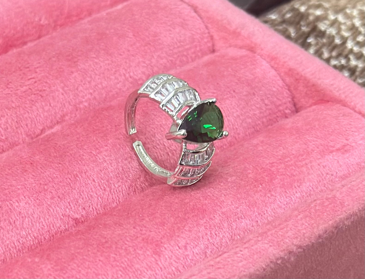 AD Stones Studded Adjustable Size Cocktail Ring