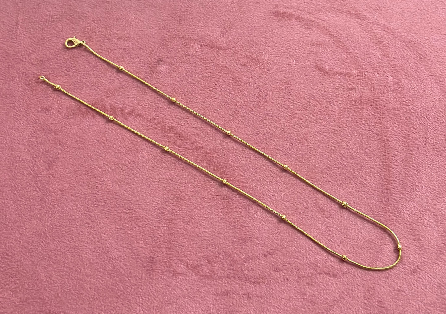 Premium Stainless Steel Minimal Beads Style Golden Short Necklace Chain