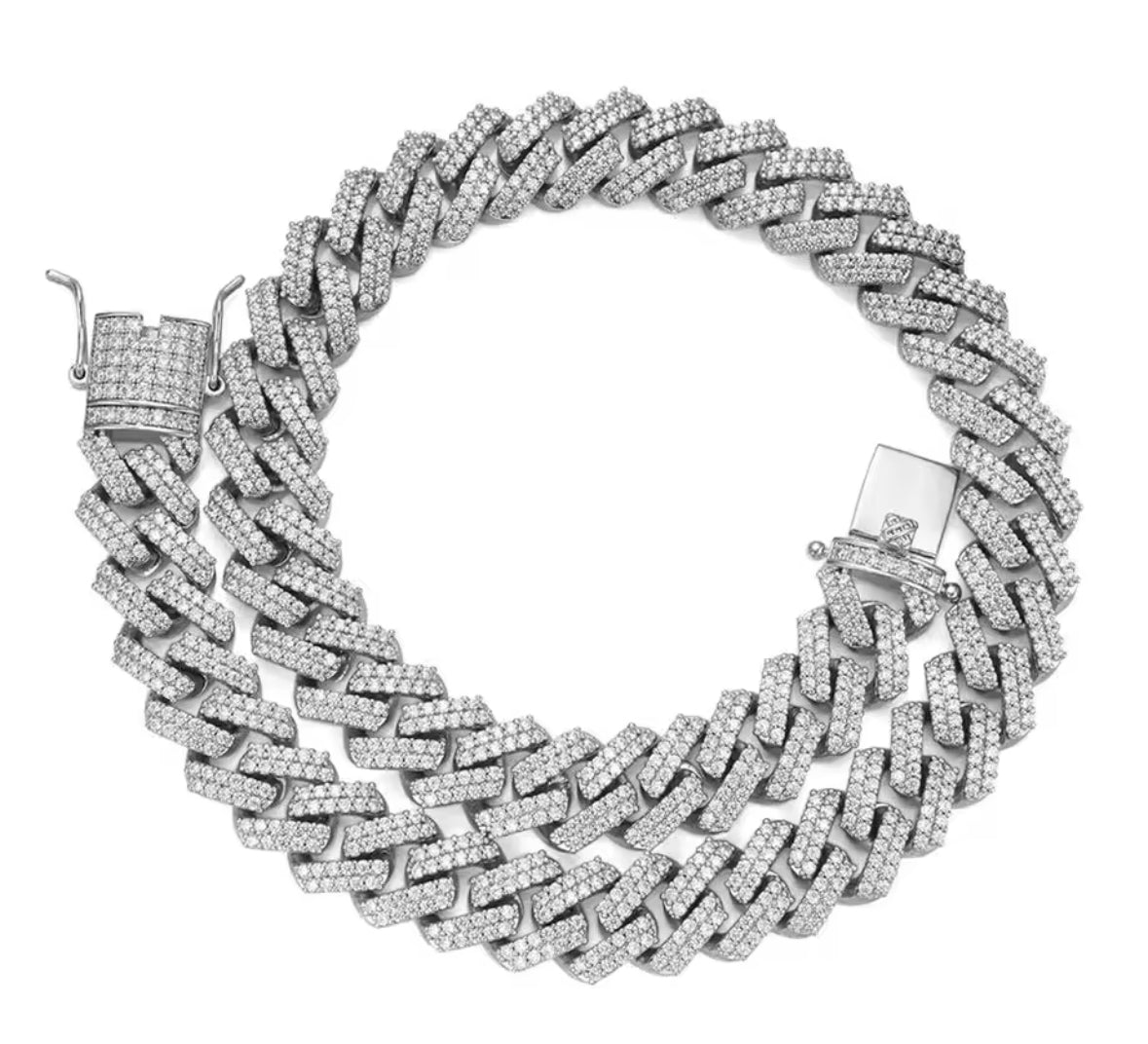 Combo of AD stones studded rapper style hand bracelet and chain set