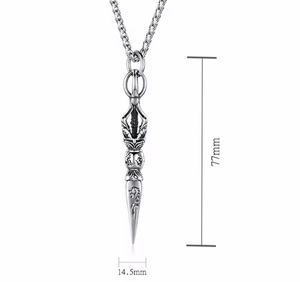 Tibetan Engraved Western Necklace Pendent Chain