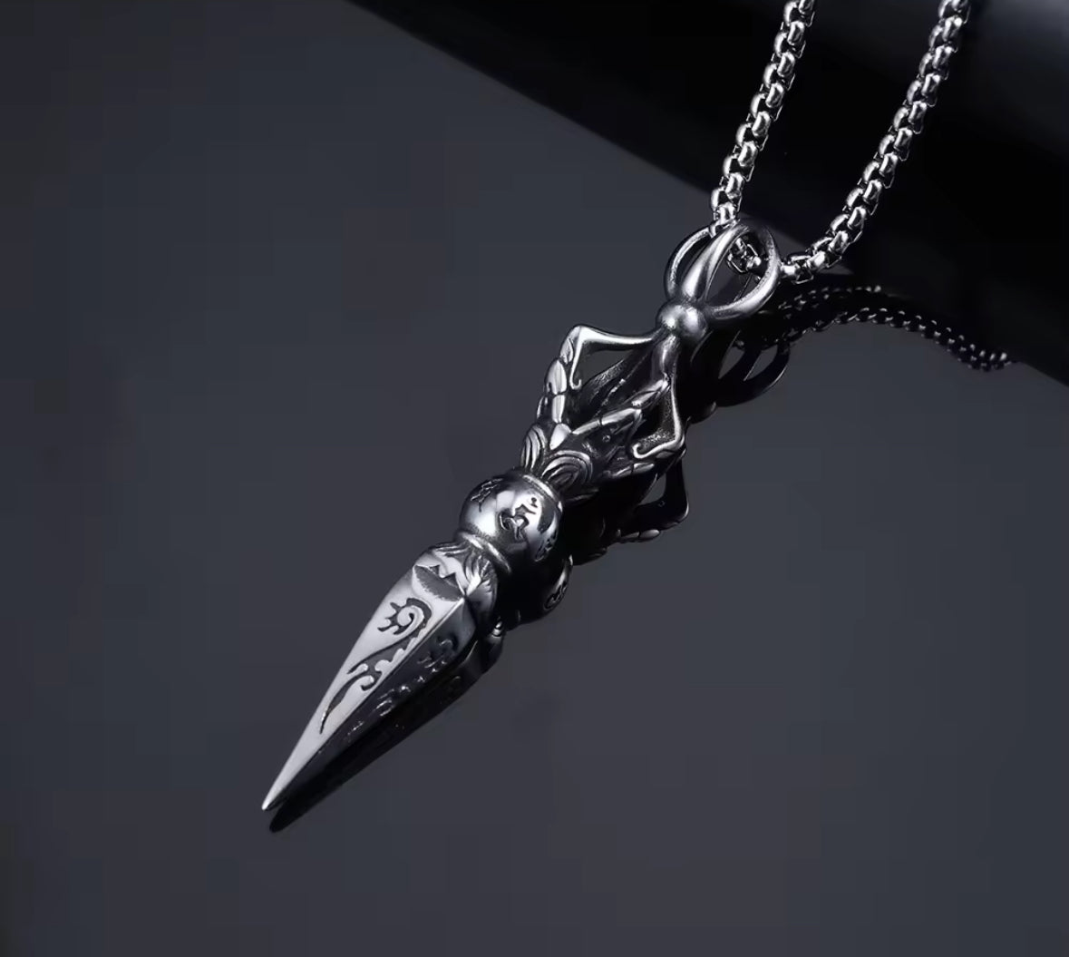 Tibetan Engraved Western Necklace Pendent Chain