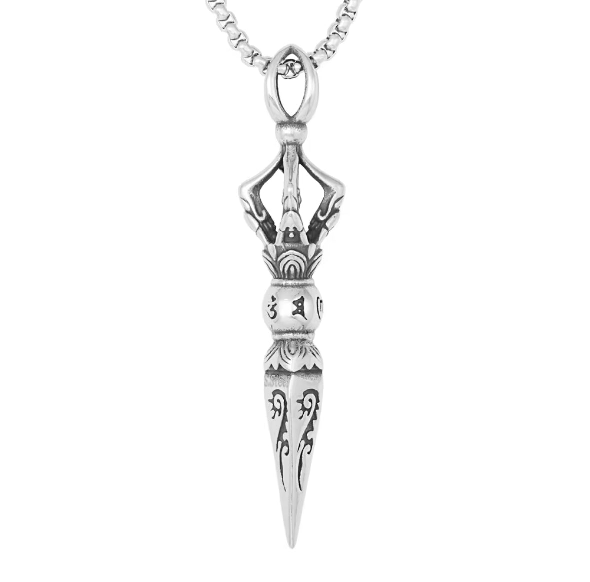 Tibetan Engraved Western Necklace Pendent Chain