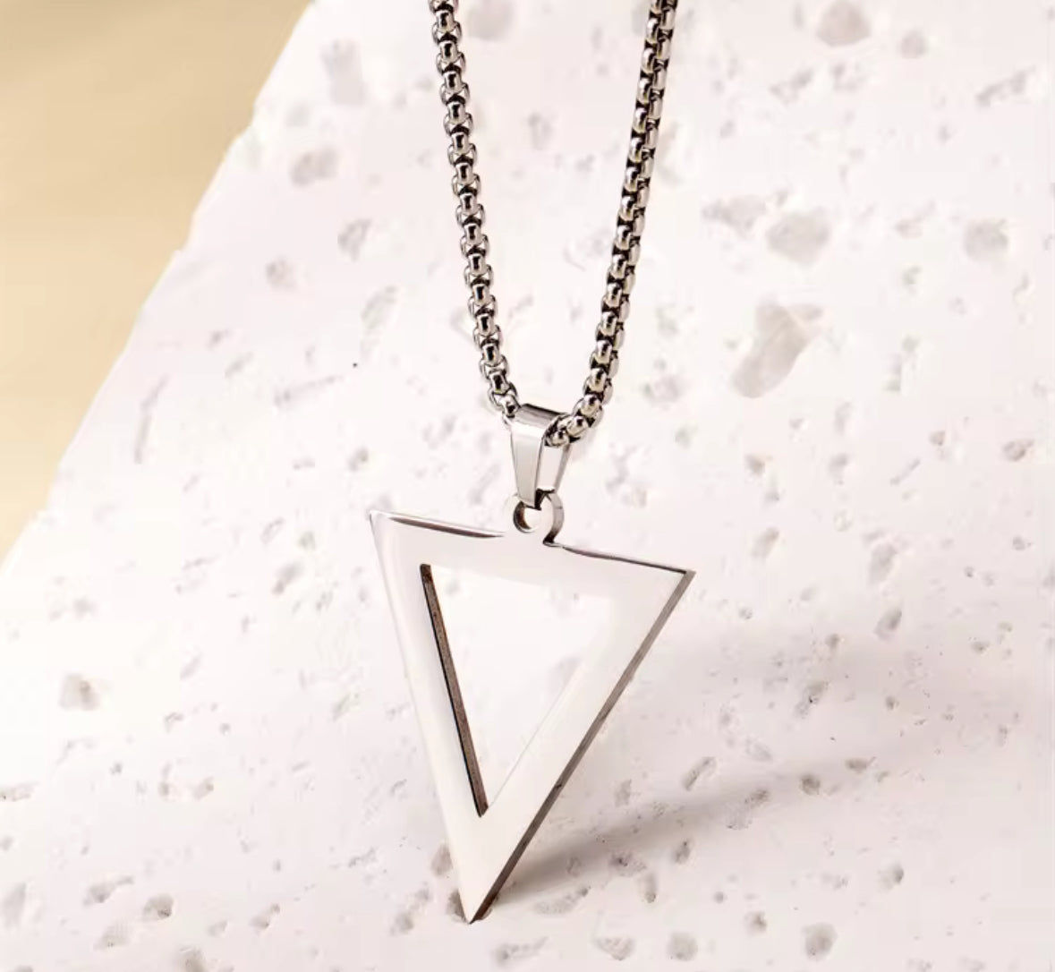 Stainless Steel Triangle Shaped Western Necklace Pendent Chain