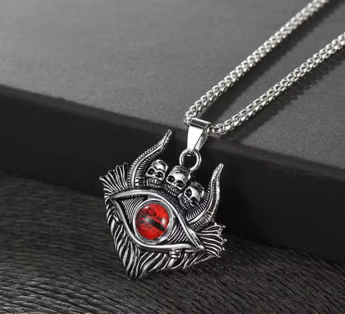 Ghost Evil Eye Western Necklace Pendent Chain