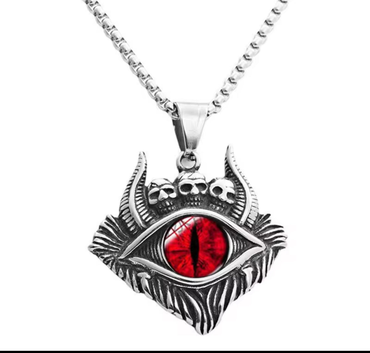 Ghost Evil Eye Western Necklace Pendent Chain