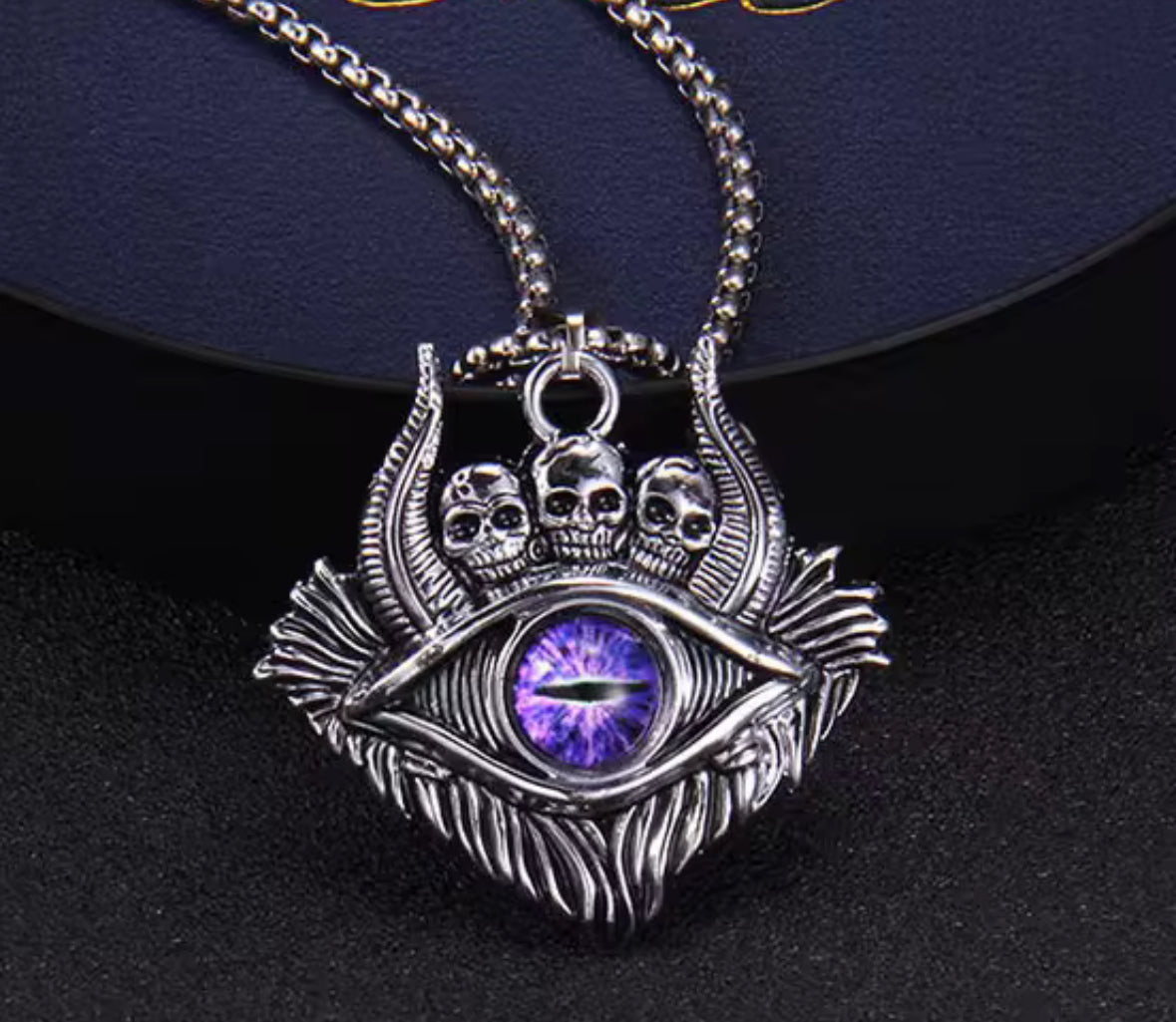 Ghost Evil Eye Western Necklace Pendent Chain