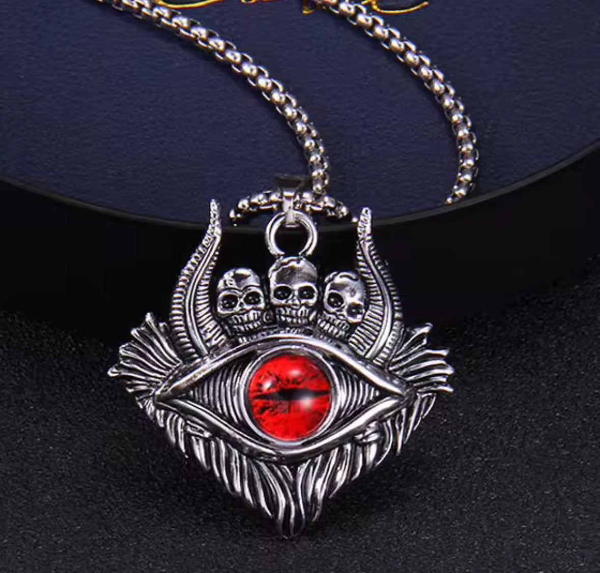 Ghost Evil Eye Western Necklace Pendent Chain