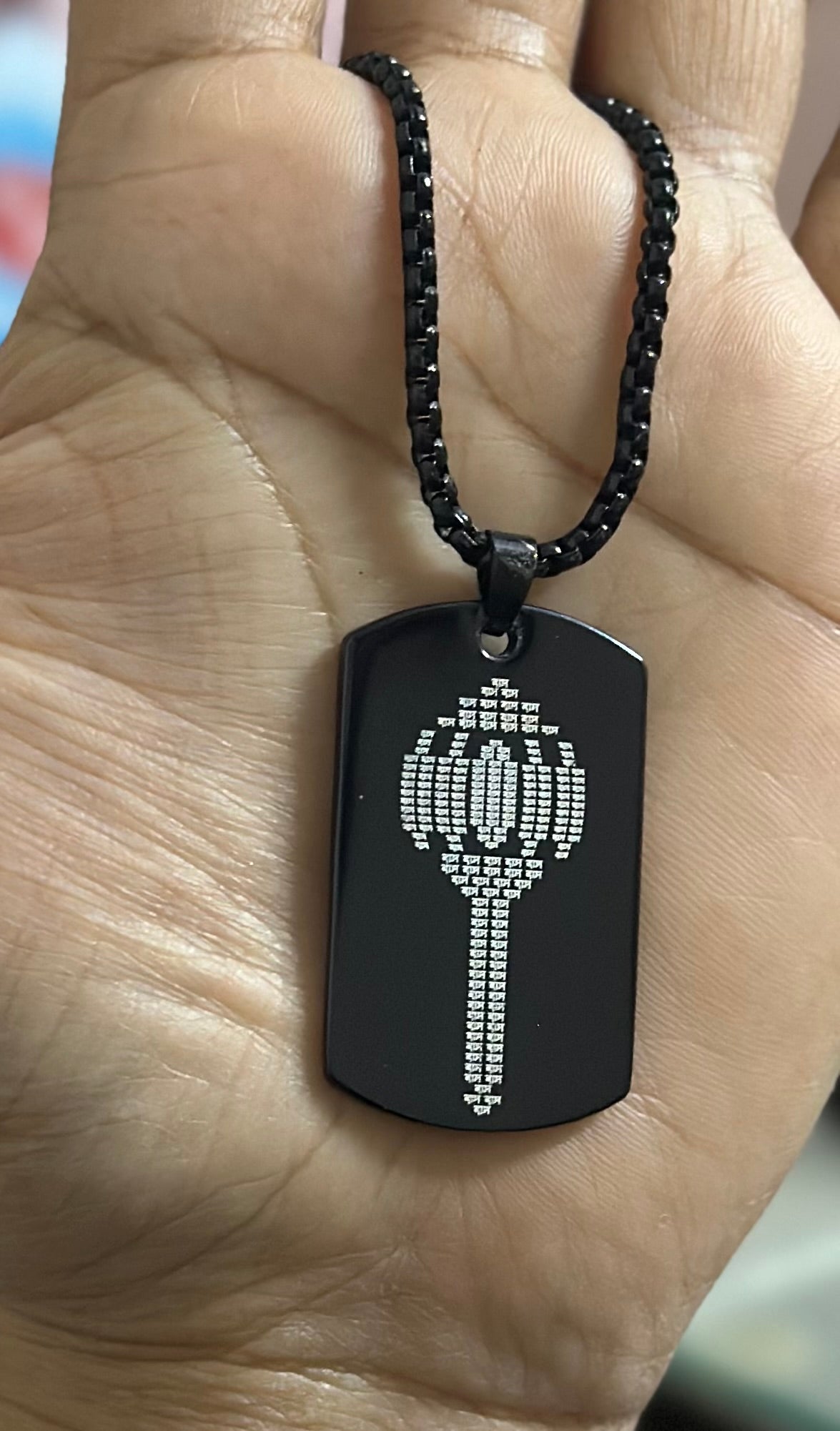 Micro Carved Ram-Ram Gada Digitally Stainless Steel Necklace Pendent Chain