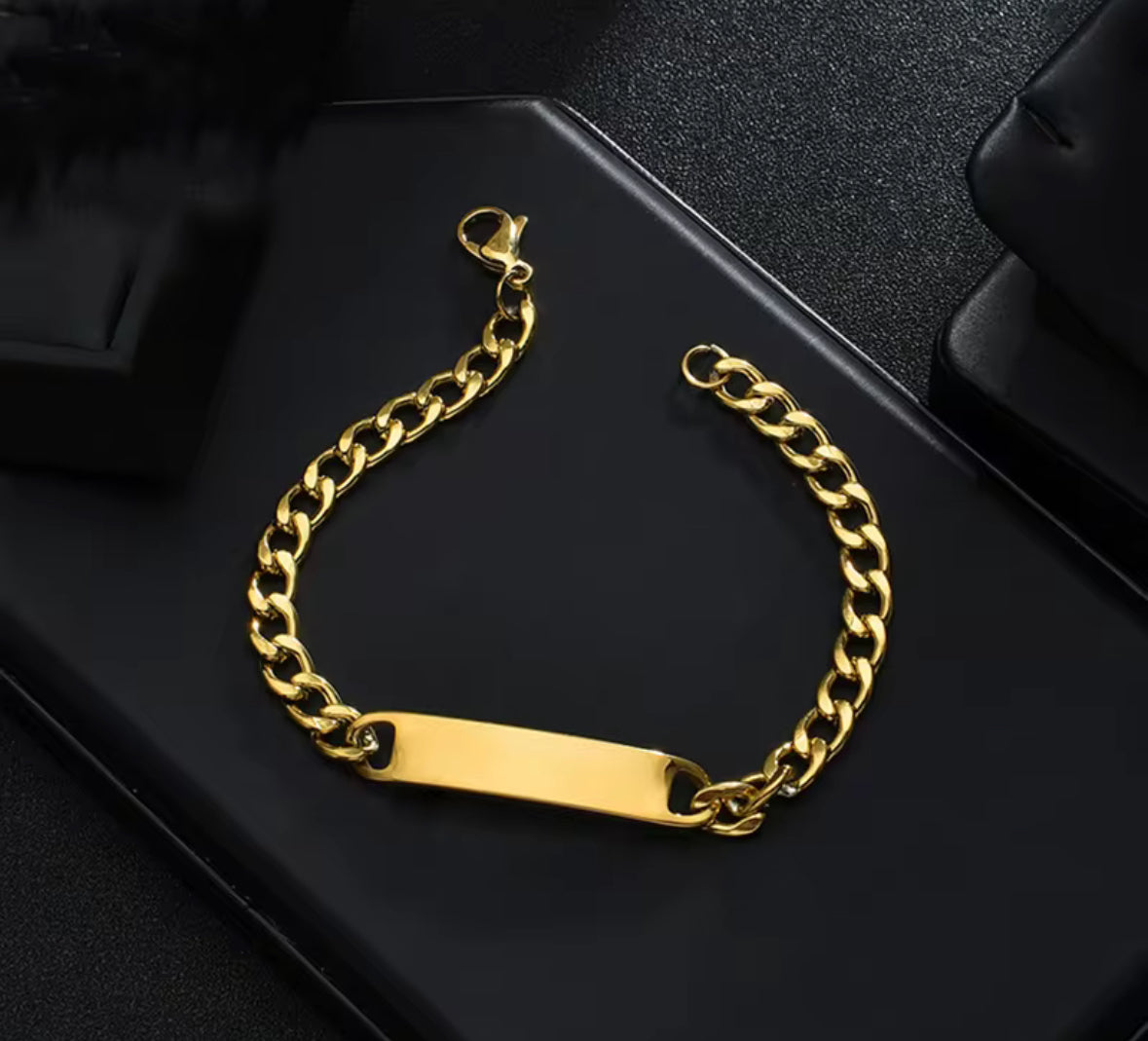 Premium Stainless Steel Classic Plate Style Hand Wristband Bracelet for Men and Boys