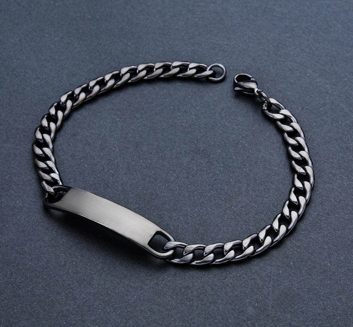 Premium Stainless Steel Classic Plate Style Hand Wristband Bracelet for Men and Boys