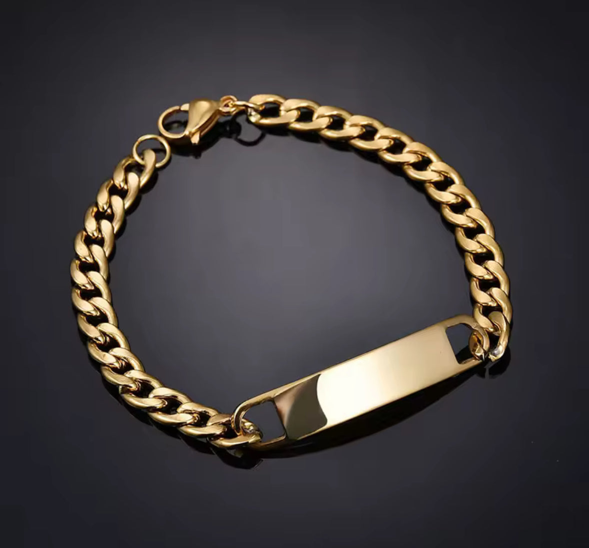 Premium Stainless Steel Classic Plate Style Hand Wristband Bracelet for Men and Boys