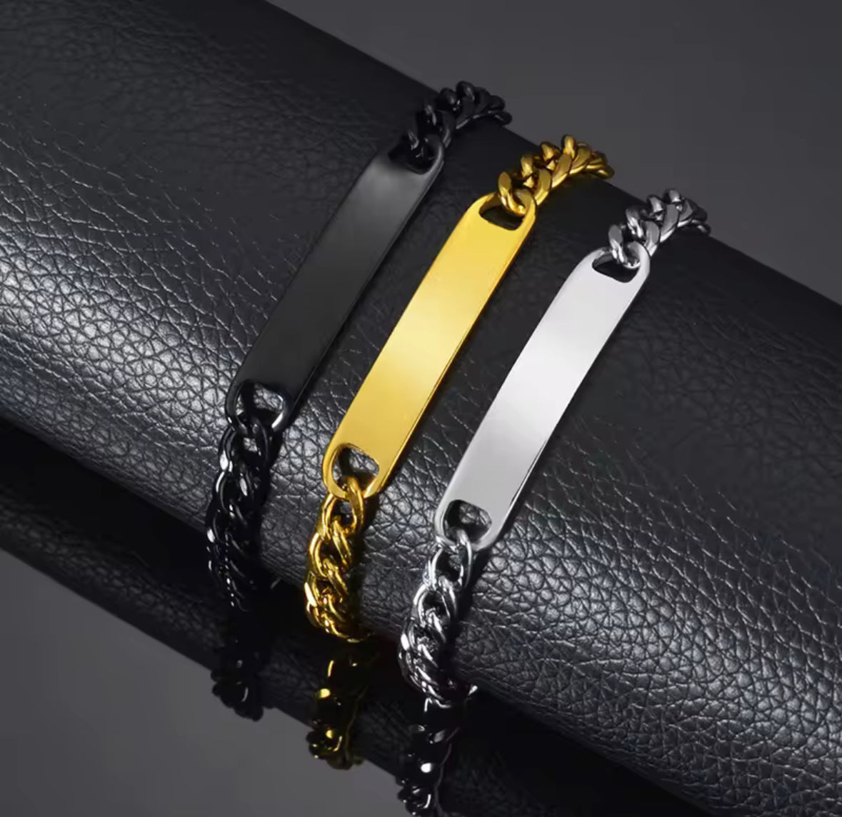 Premium Stainless Steel Classic Plate Style Hand Wristband Bracelet for Men and Boys