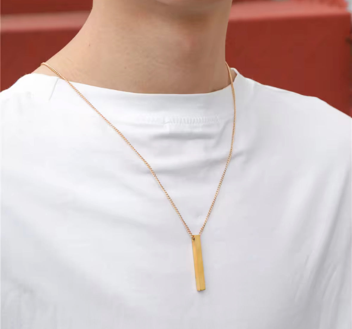 Set of Black, Golden and Silver Bar Necklace Pendant Chain