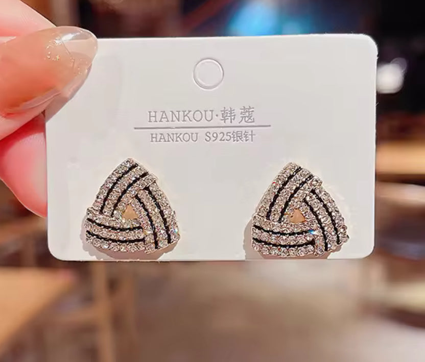 Designer Stones Studded Minimal Korean Push Plugs Stud Earrings