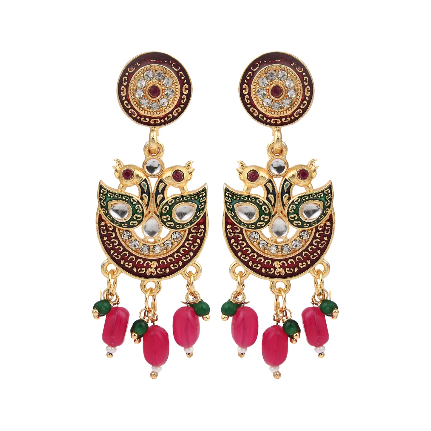 Designer Multi-Layer Pearl & Kundan Pendant Necklace Set with Matching Earrings - Perfect for Weddings & Festive Celebrations