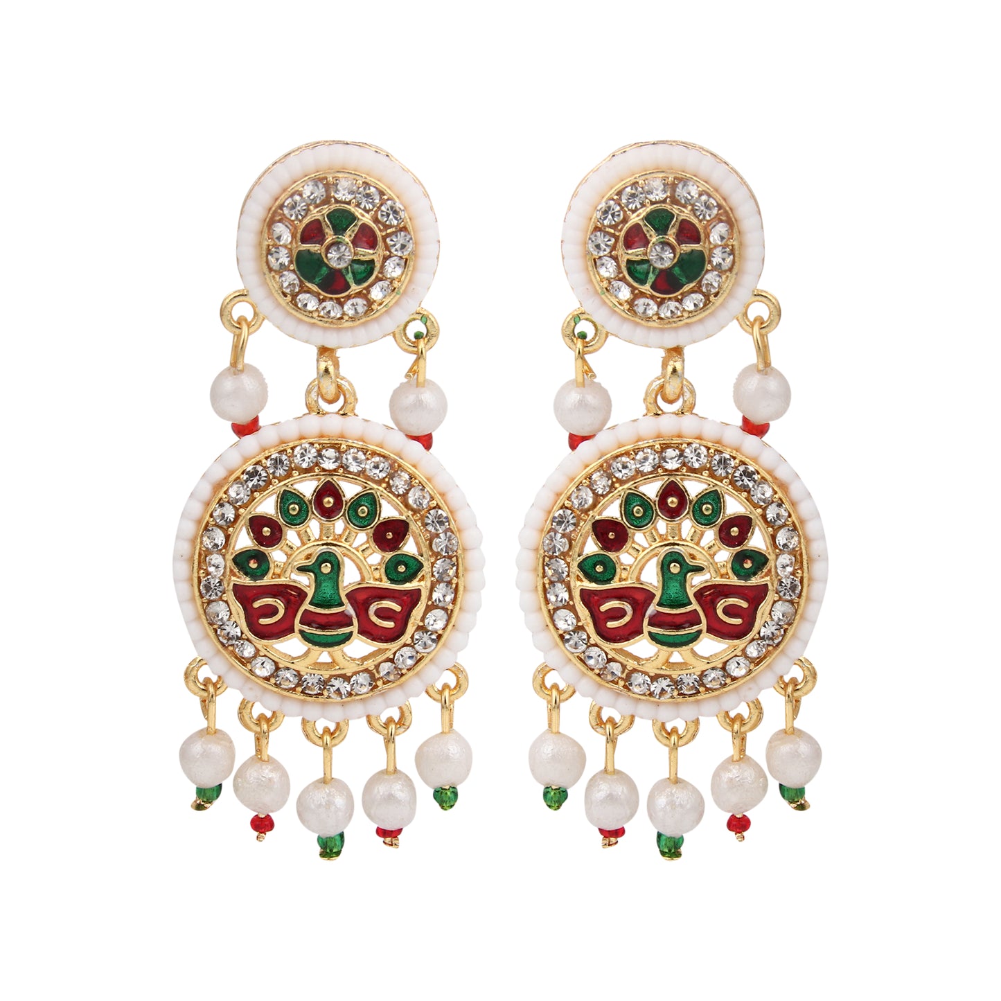 Designer Multi-Layer Pearl & Kundan Pendant Necklace Set with Matching Earrings - Perfect for Weddings & Festive Celebrations