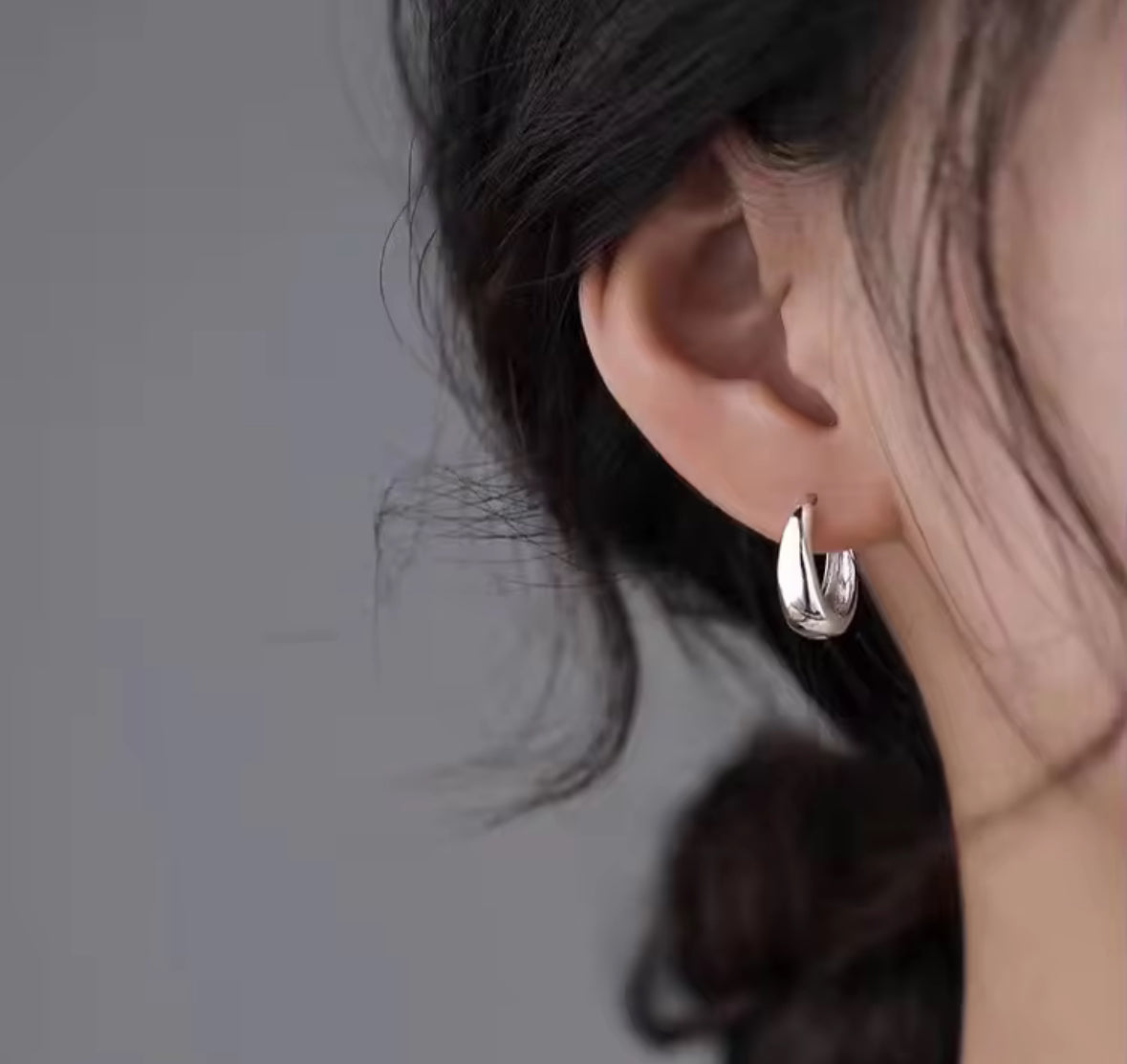Minimal Hoop Style Stainless Steel Silver Earrings For Women and Girls