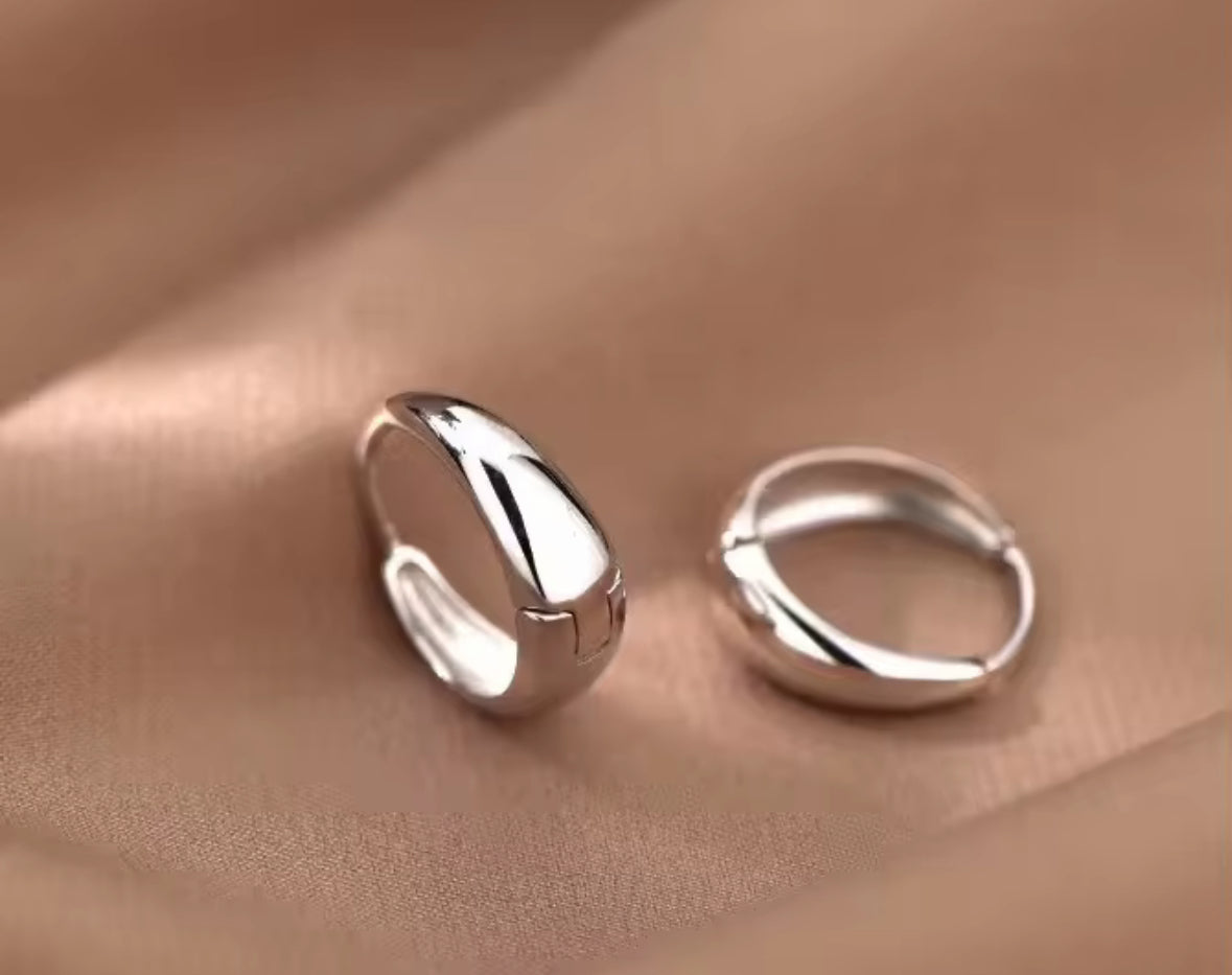 Minimal Hoop Style Stainless Steel Silver Earrings For Women and Girls