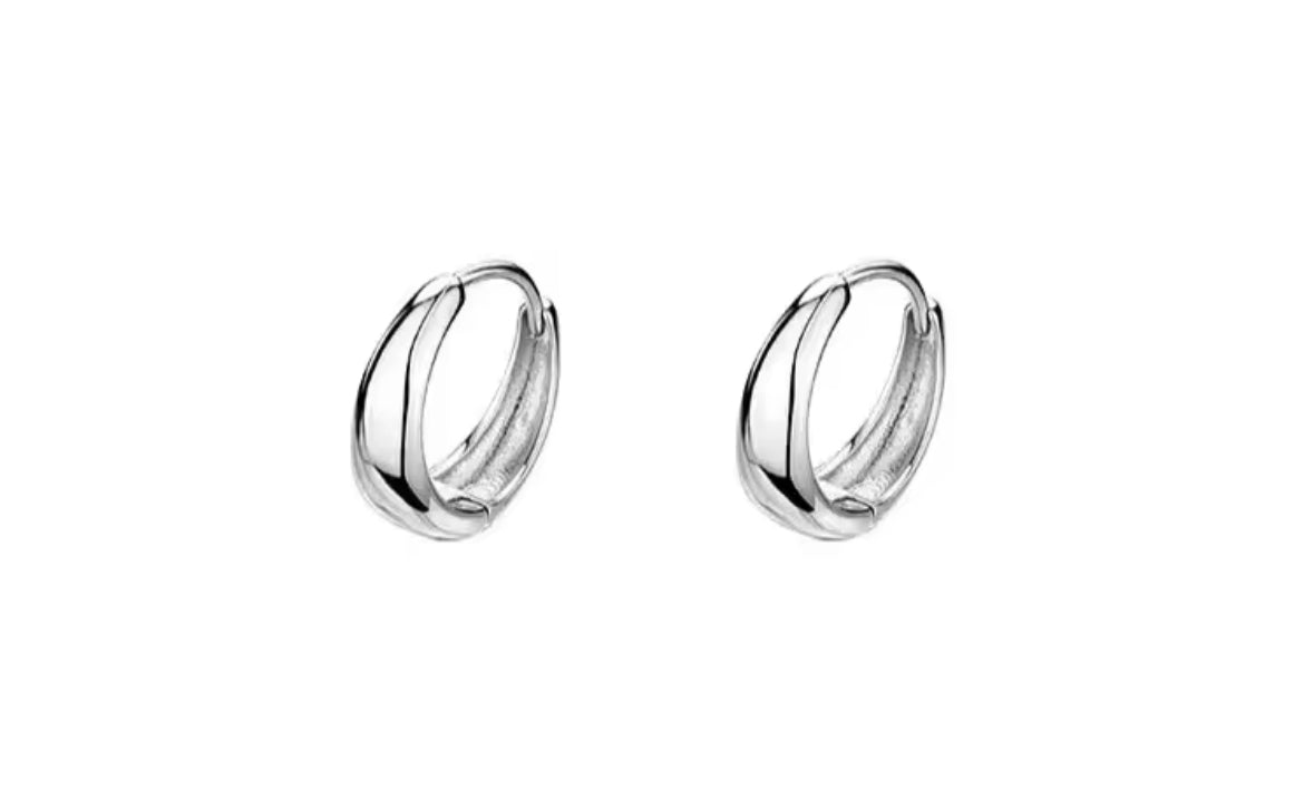 Minimal Hoop Style Stainless Steel Silver Earrings For Women and Girls