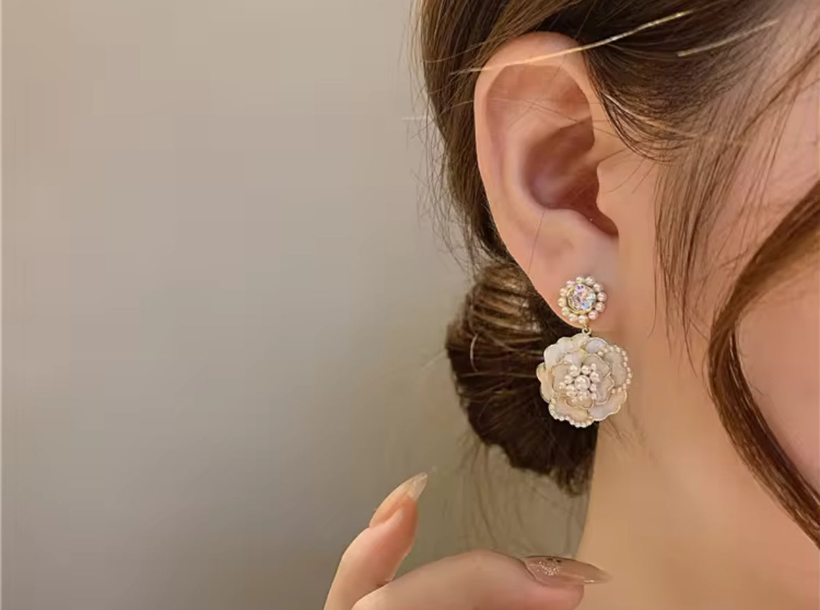 Combo of 2 Stones Studded Butterfly Korean Push Plugs Dangle Drop Earrings