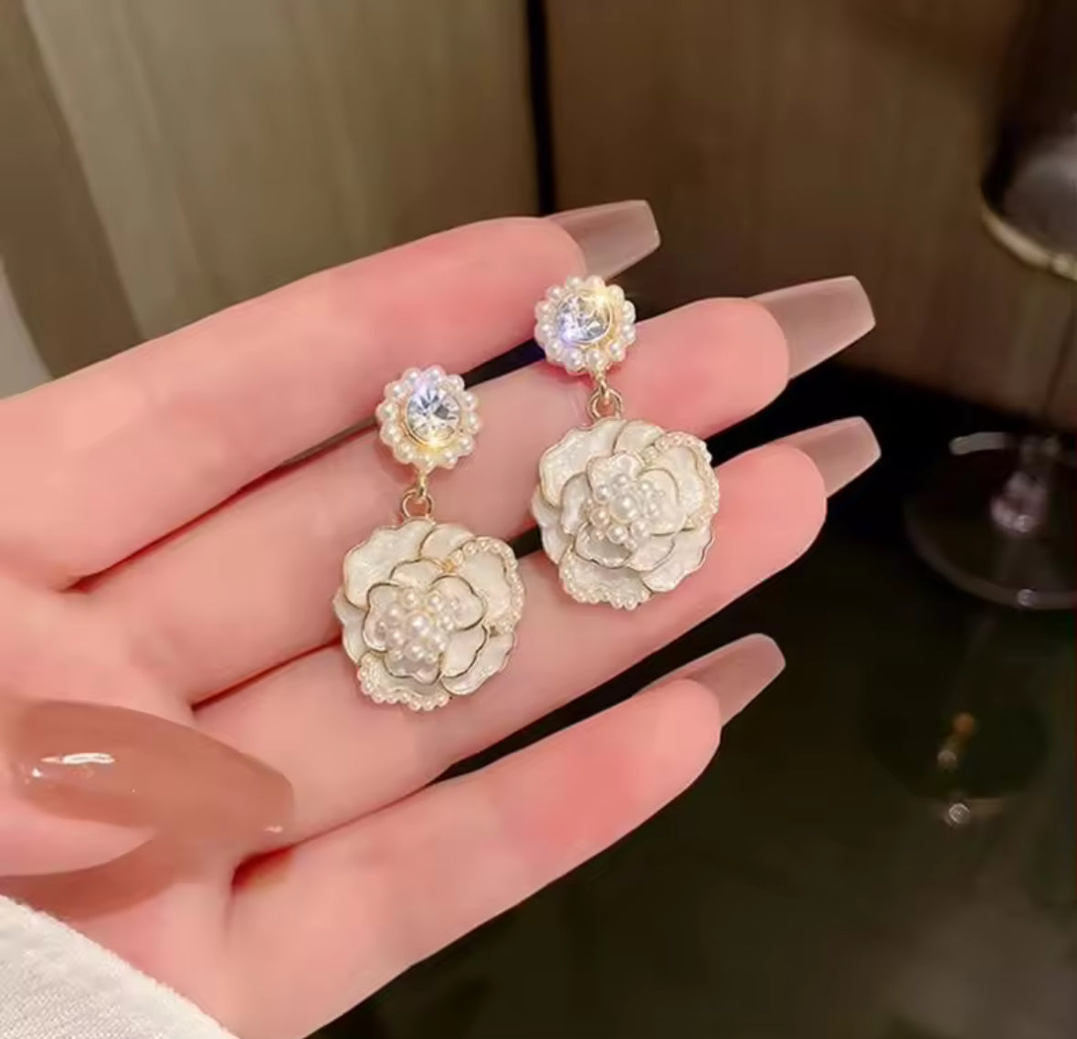 Combo of 2 Stones Studded Butterfly Korean Push Plugs Dangle Drop Earrings