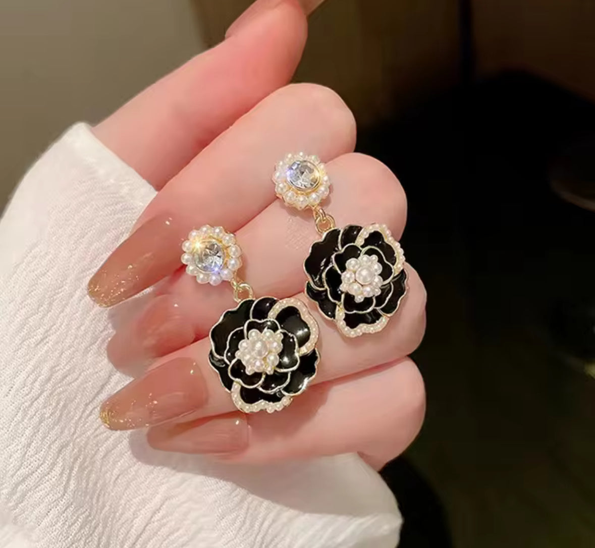 Combo of 2 Stones Studded Butterfly Korean Push Plugs Dangle Drop Earrings
