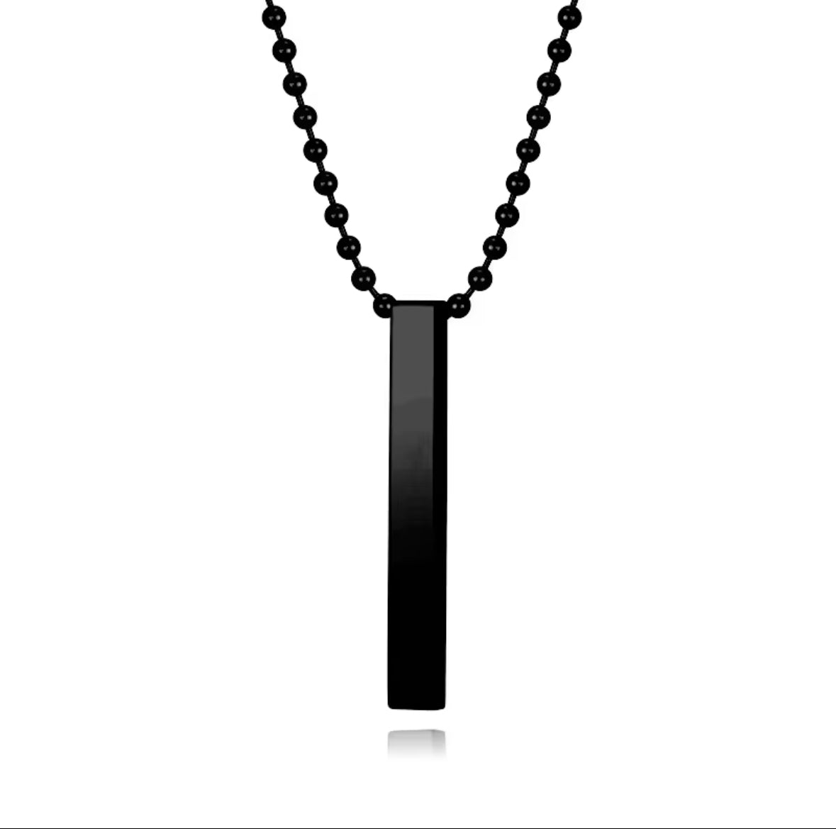 Combo of Black Bar Ball Chain and Glass Cut Round Necklace Pendant Box Chain