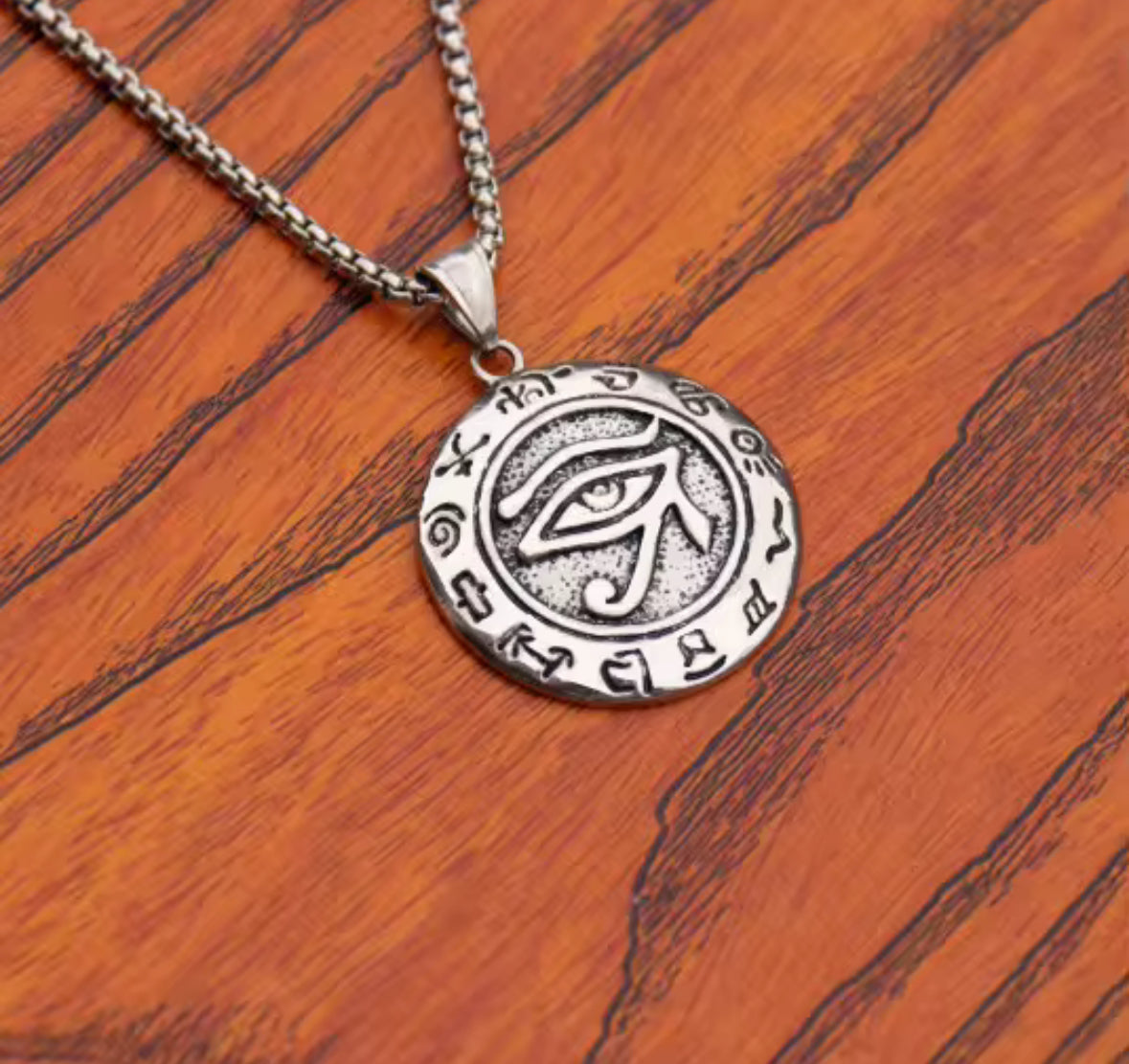Silver Eye of Horus Pendant Necklace – Ancient Egyptian Protection Symbol Jewelry