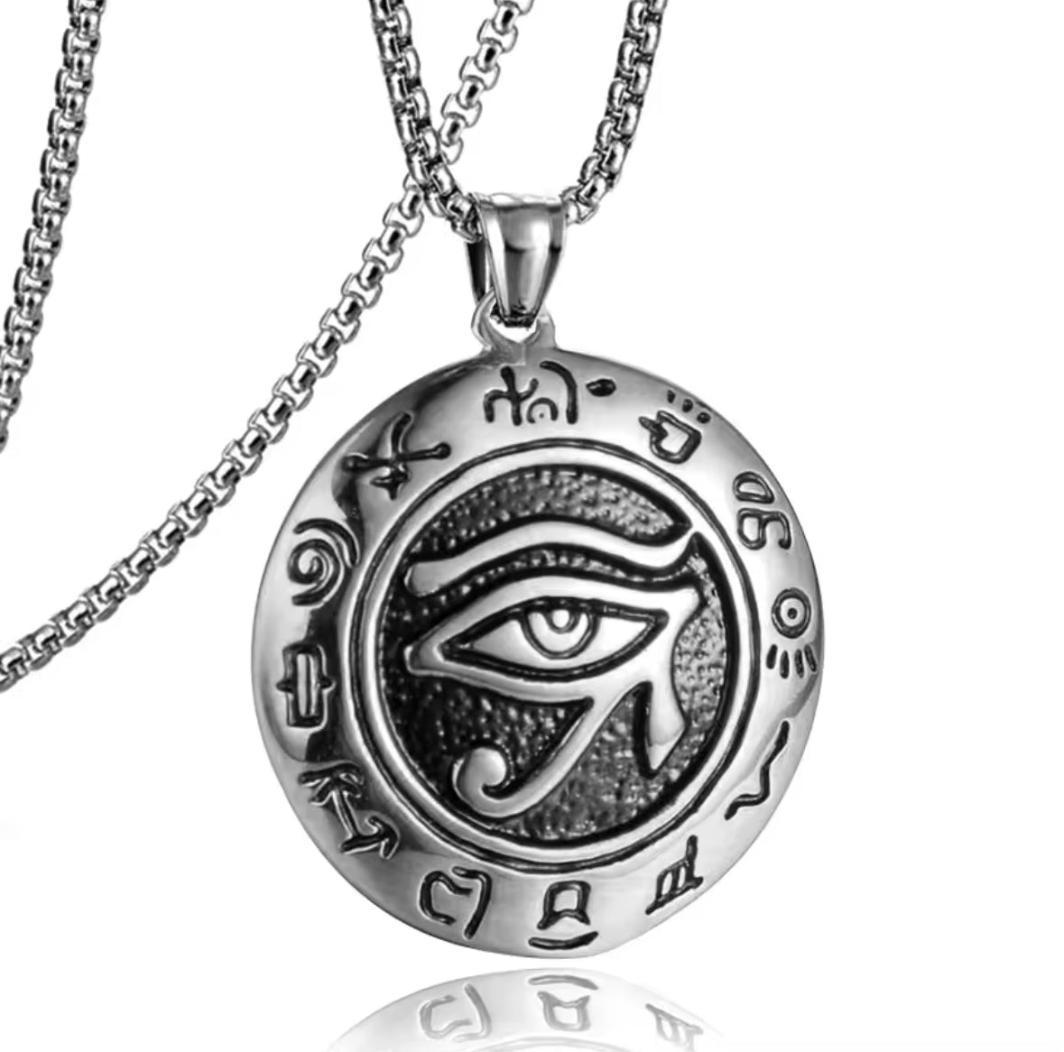 Silver Eye of Horus Pendant Necklace – Ancient Egyptian Protection Symbol Jewelry